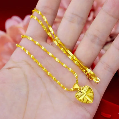 24K Gold Aura Heart Shape Necklace